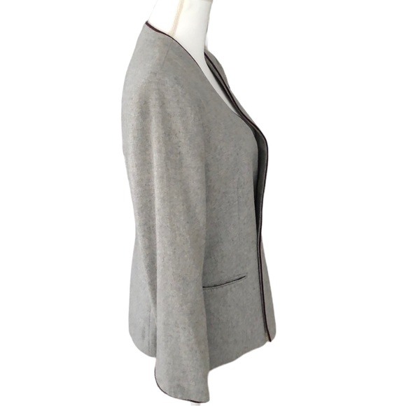 Diane Von Furstenberg Vintage Gray Wool Blend Blazer Size 10 - Picture 3 of 13